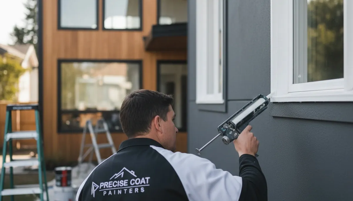 Professional caulking and sealing on Highland Park IL home exterior for weather protection