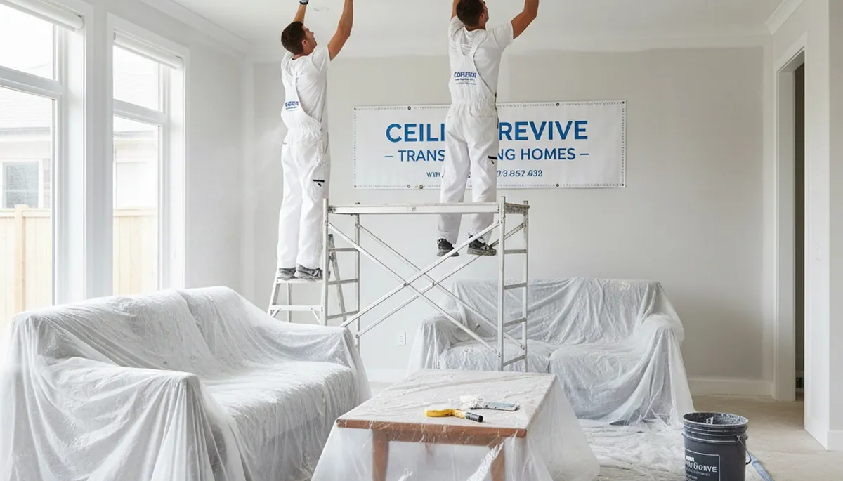 Professional popcorn ceiling removal by house painters in Highland Park, IL interior renovation